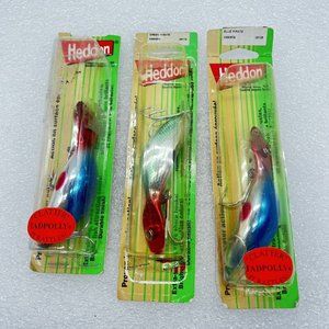 Vintage Heddon Plastic Fishing Lure Set Of 3